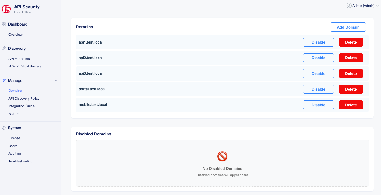 Domains management