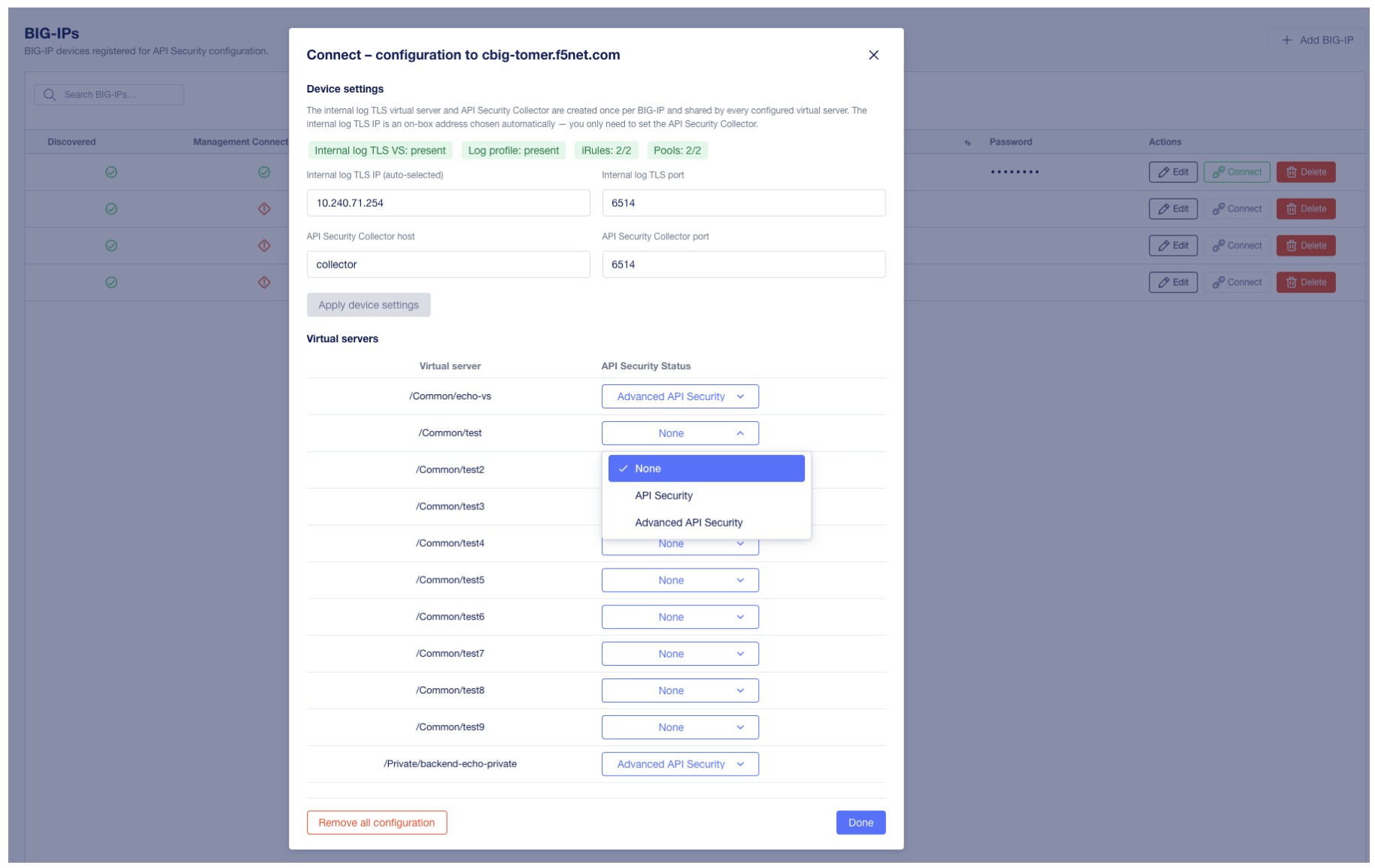 Connect Configuration to BIG-IP