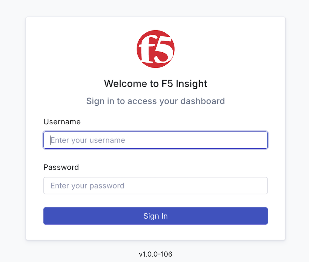 F5 Insight login page