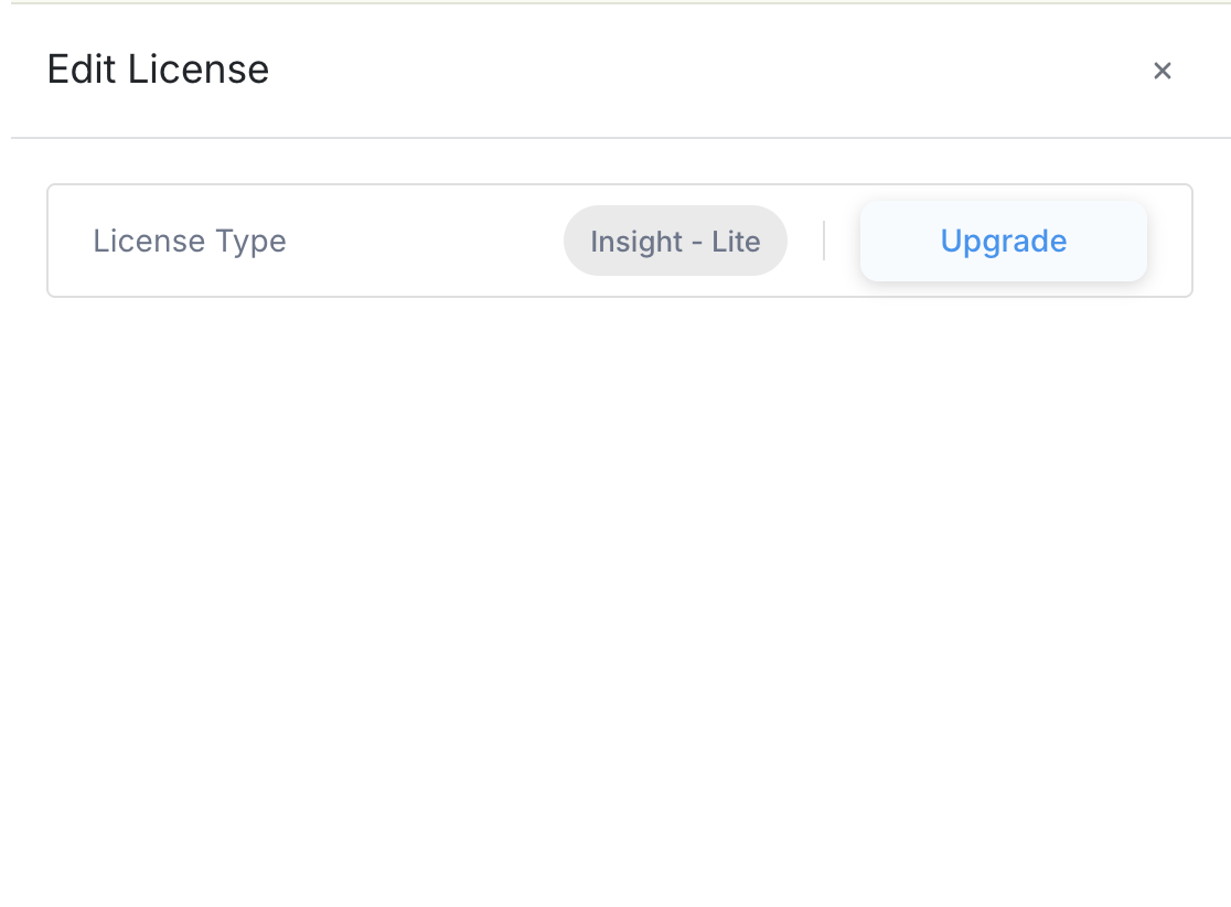 F5 Insight Lite edit license upgrade screen