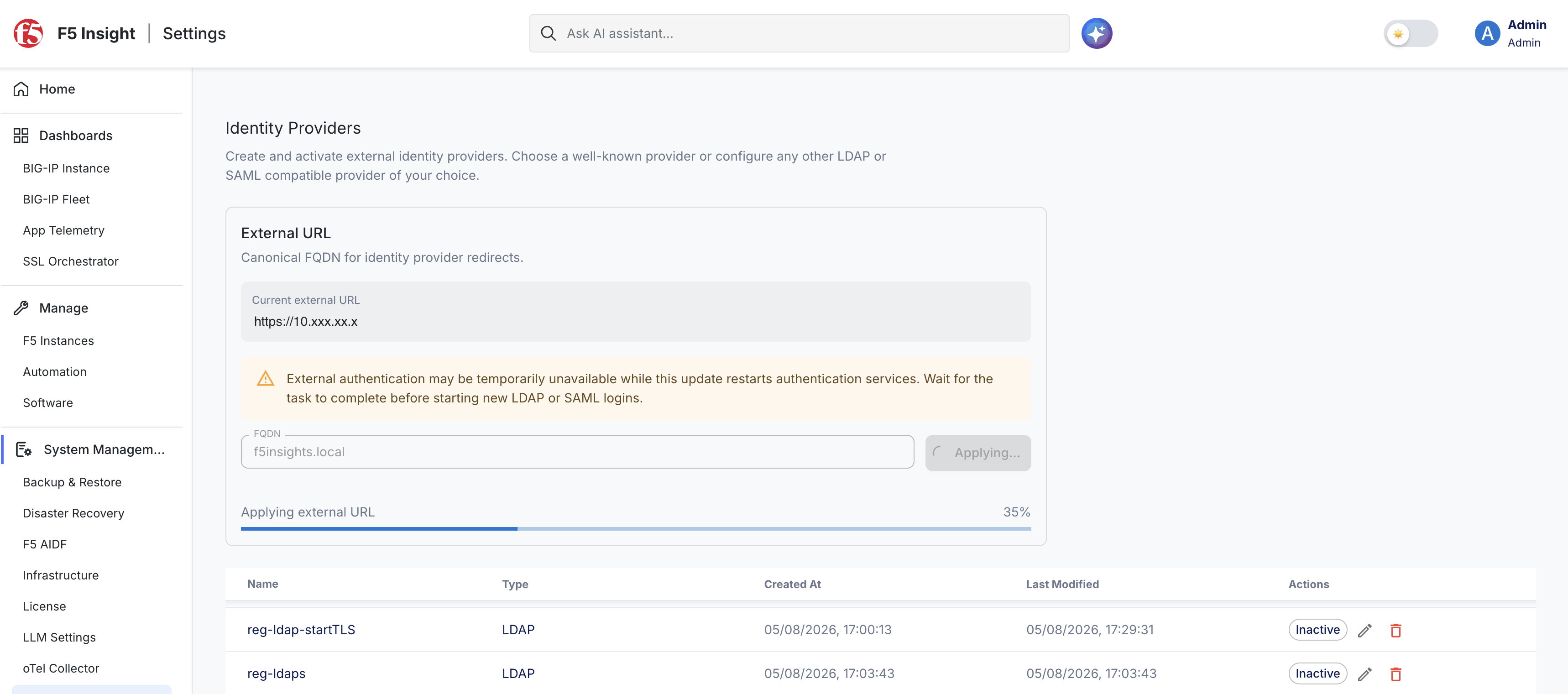 FQDN configuration task completed successfully