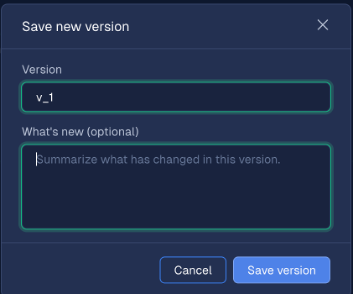 Save version dialog