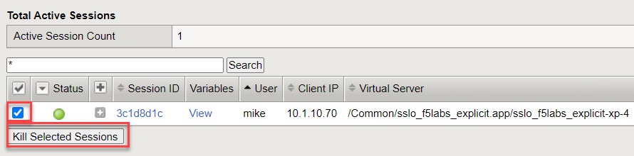Delete APM user session