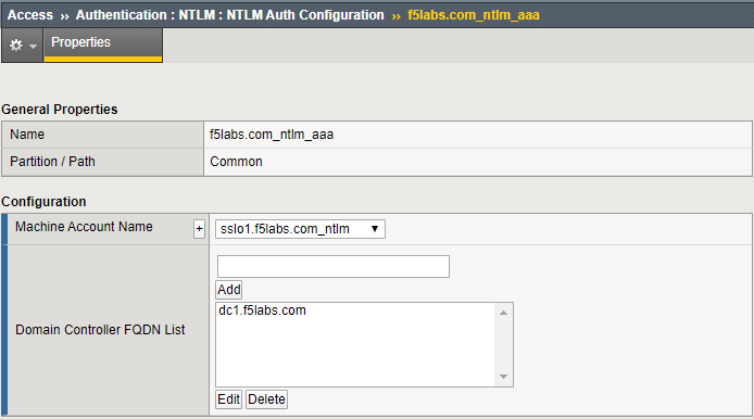 f5labs.com NTLM Auth Configuration