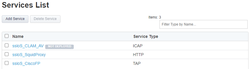 Services List After Adding ICAP