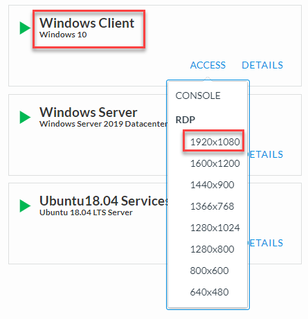 Windows Client RDP Access